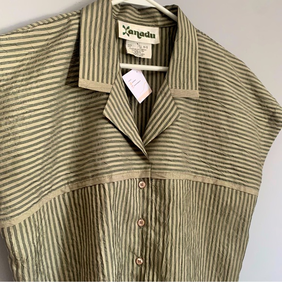 Vintage Xanadu Button Front Blouse Boxy Cut Size 11/12 - Picture 1 of 6